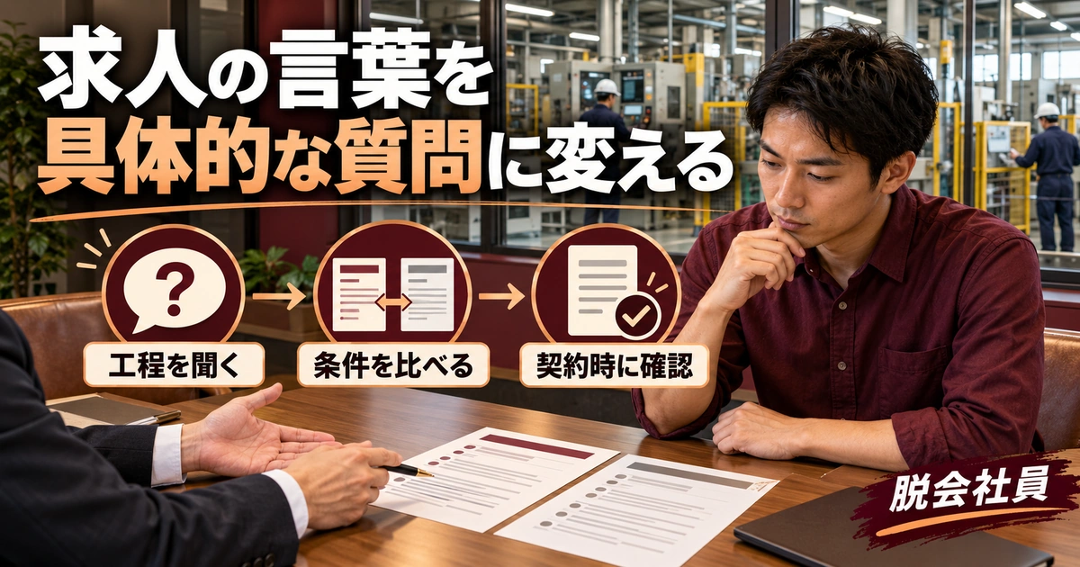 二つの求人を同じ確認軸で比較する生成イメージ