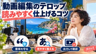 動画編集のテロップの作り方を解説する生成イメージ