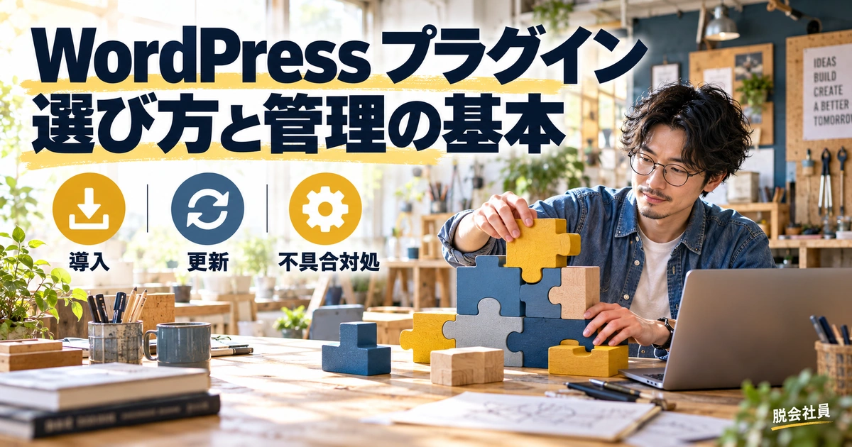 WordPressプラグインの導入・更新・不具合対処をパズルに例えた管理のイメージ