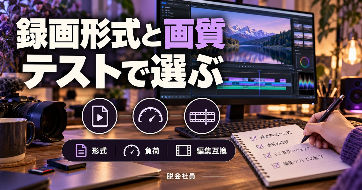 録画形式と画質。テストで選ぶを説明する生成イメージ