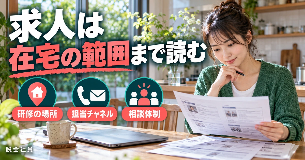 求人は:在宅の範囲まで読むを写真と図解で説明する生成イメージ