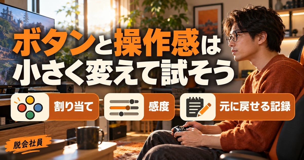 ボタンと操作感は。小さく変えて試そうを説明する生成イメージ