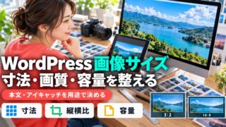 WordPress画像の寸法・縦横比・容量を用途別に考えるイメージ