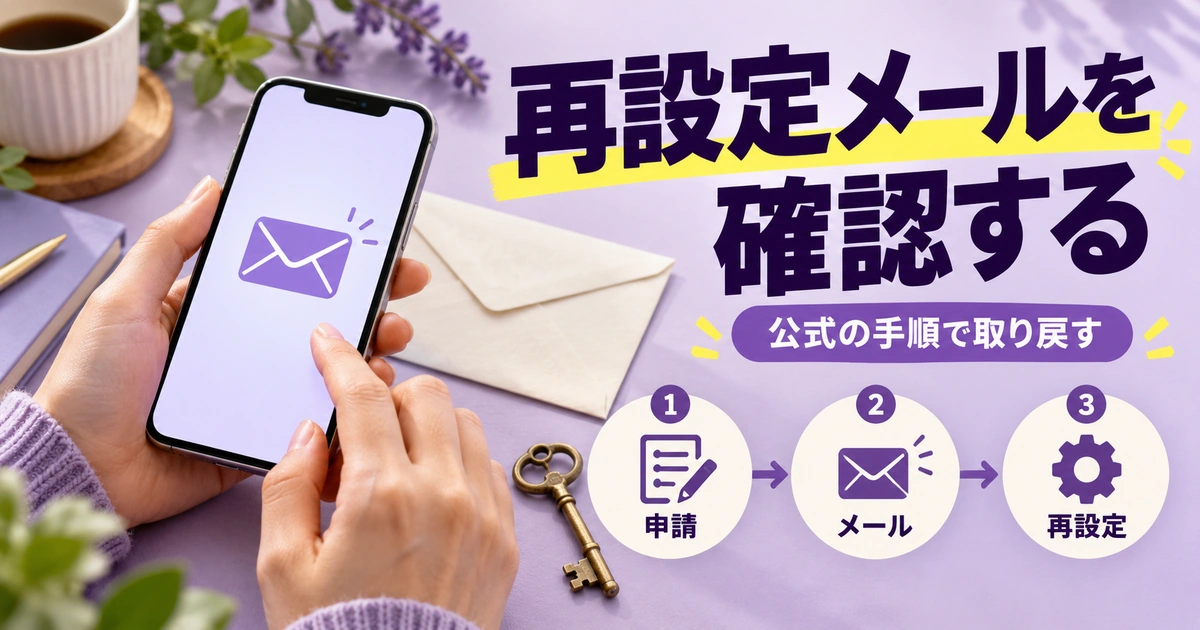 申請・メール確認・再設定の順にパスワードを取り戻す図解