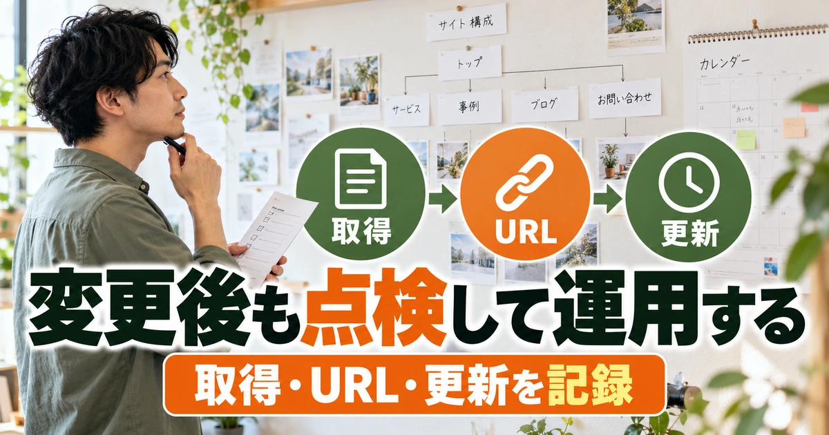 サイトマップの取得結果・URL・更新内容を記録するイメージ
