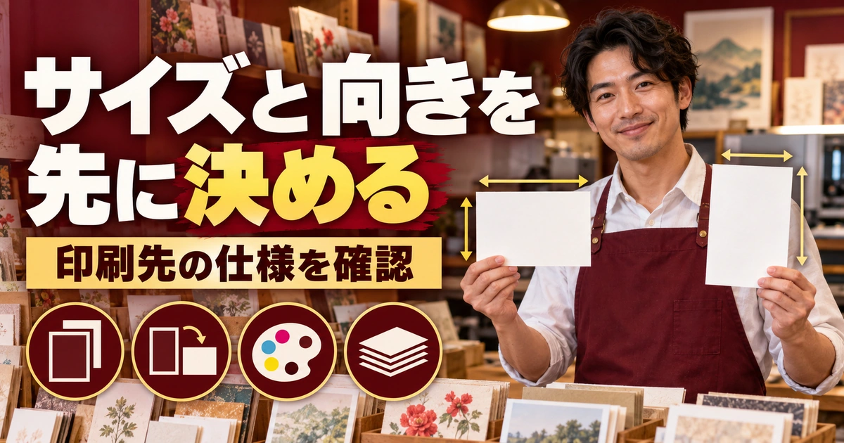 サイズと向きを先に決めるを説明する生成イメージ