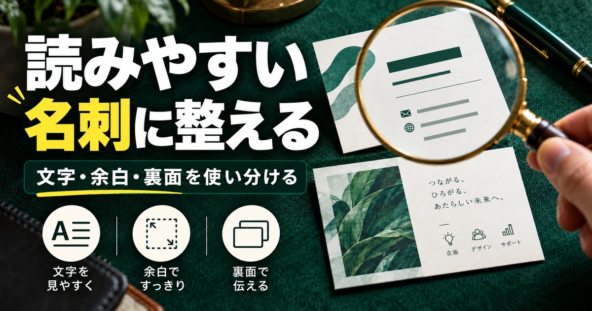 読みやすい名刺に整えるを説明する生成イメージ