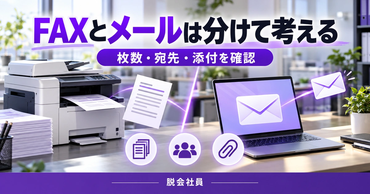 FAXとメールは分けて考えるを写真と図解で説明する生成イメージ