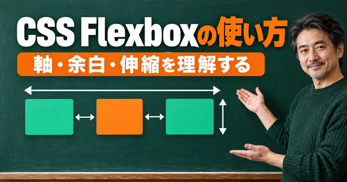 CSS Flexboxの使い方を説明する生成イメージ