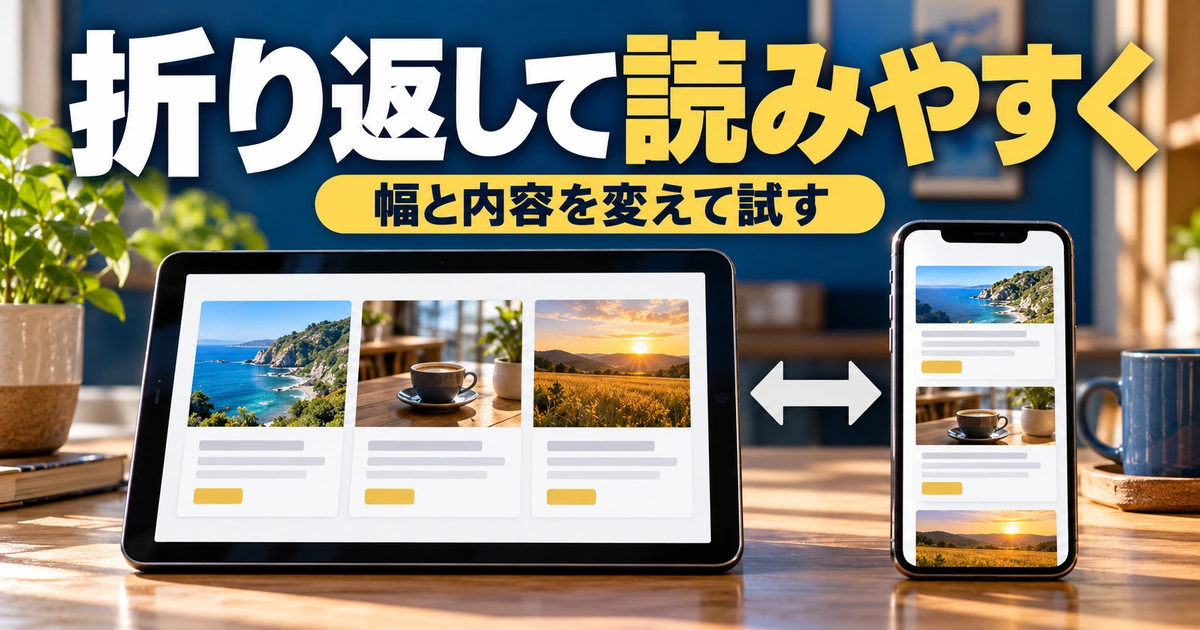 折り返して読みやすくを説明する生成イメージ