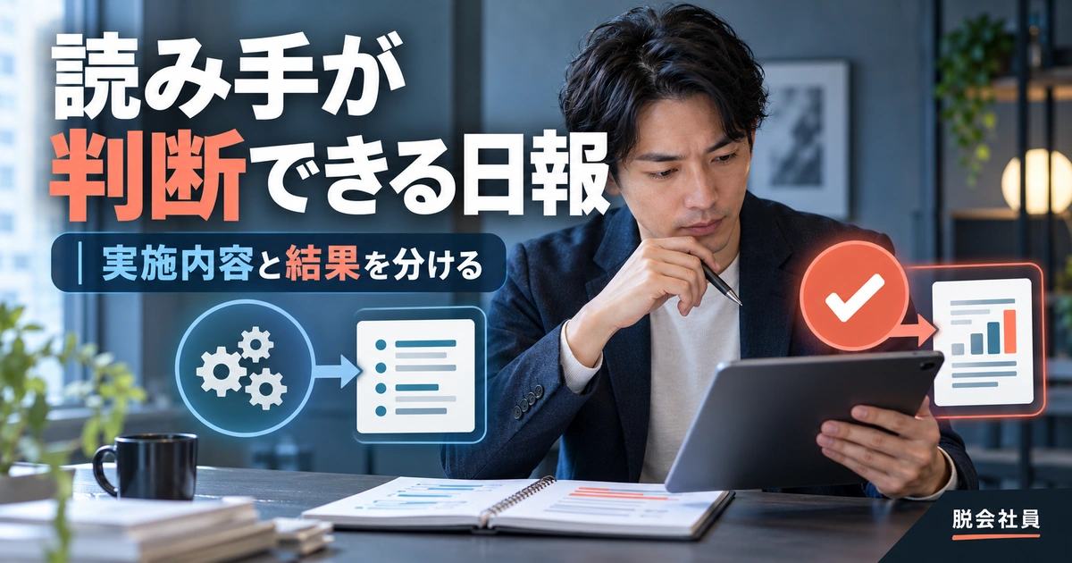 読み手が判断できる日報を写真と図解で説明する生成イメージ