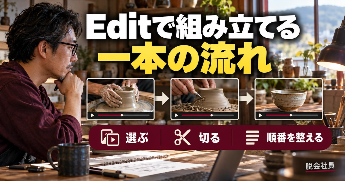Editで組み立てる。一本の流れを説明する生成イメージ
