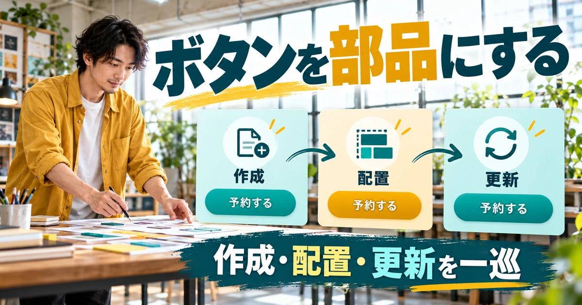 ボタンを部品にするを説明する生成イメージ