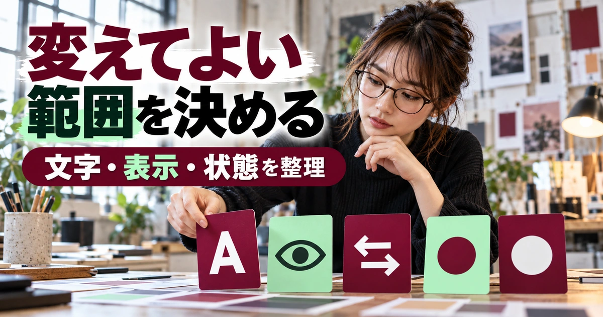 変えてよい範囲を決めるを説明する生成イメージ