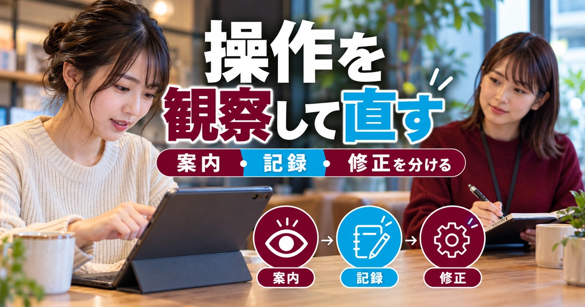 操作を観察して直すを説明する生成イメージ