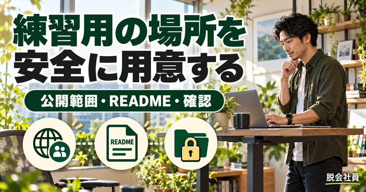 練習用の場所を。安全に用意するを説明する生成イメージ