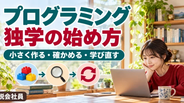 プログラミングの独学を説明する生成イメージ