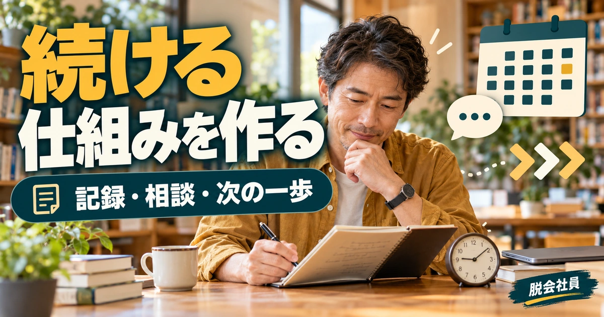 続ける仕組みを作るを説明する生成イメージ