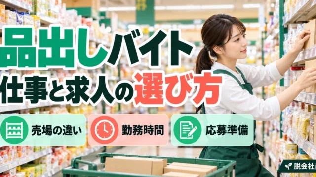 品出しバイト：仕事と求人の選び方を写真と図解で説明する生成イメージ