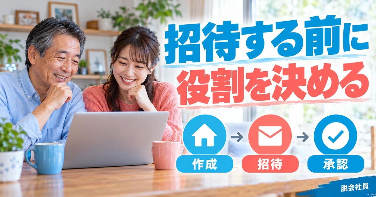 招待する前に。役割を決めるを説明する生成イメージ