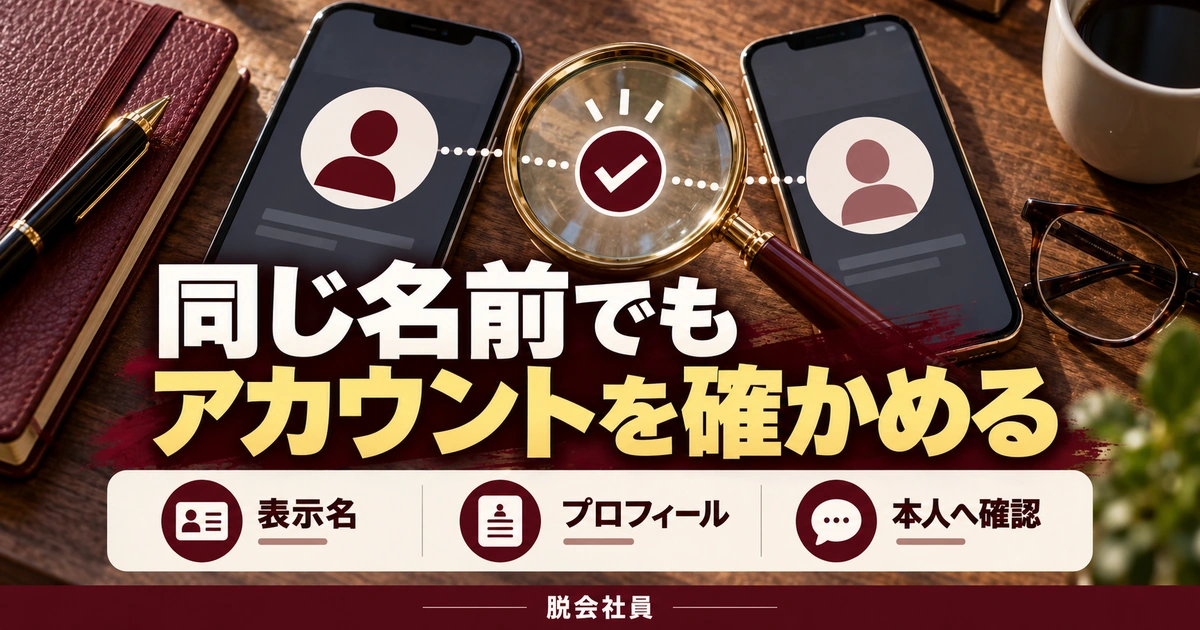 同じ名前でも。アカウントを確かめるを説明する生成イメージ