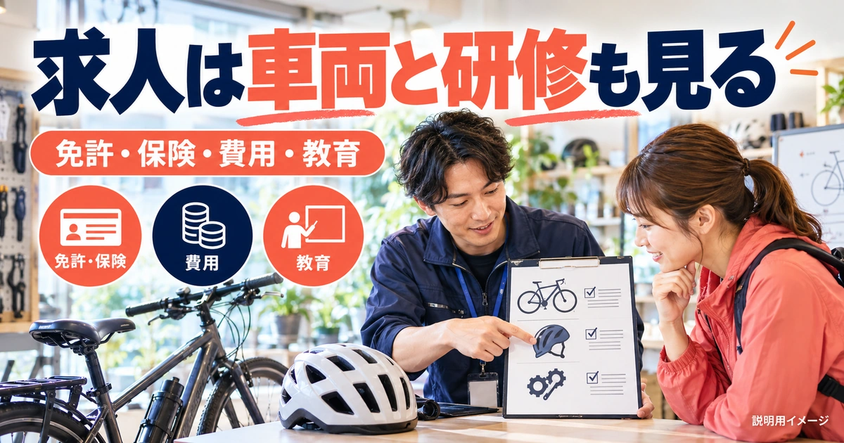 求人では、免許・車両費用・保険・研修を具体的に確認するを説明する生成イメージ