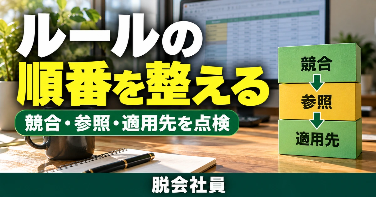 ルールの順番を整えるを示す説明用イメージ