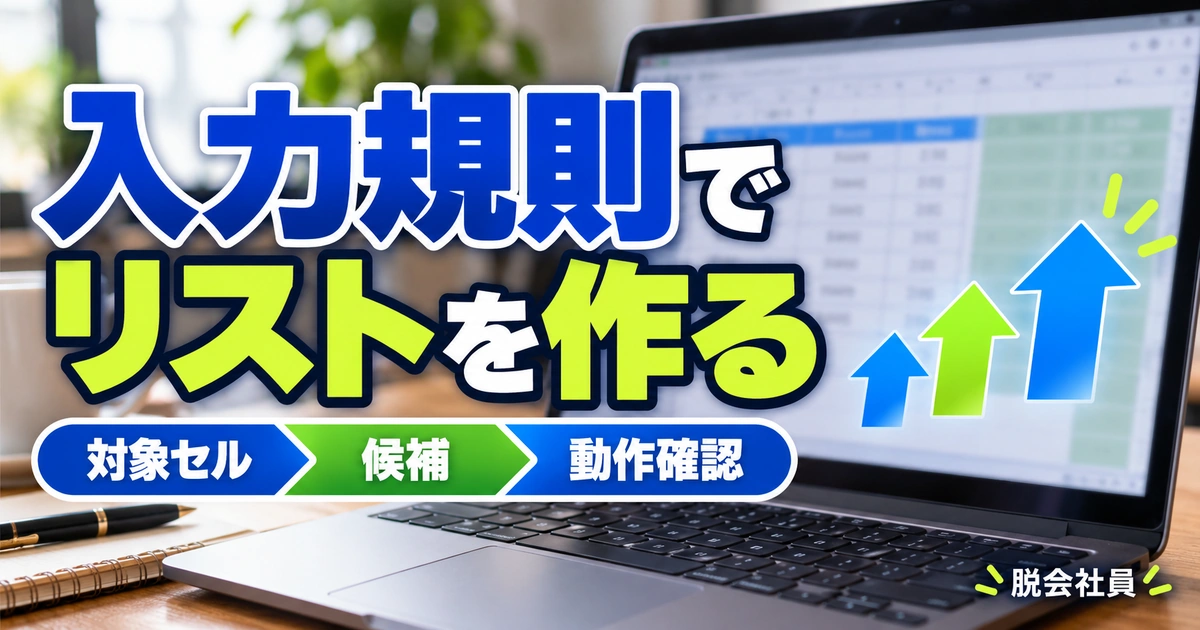 入力規則でリストを作るを示す説明用イメージ