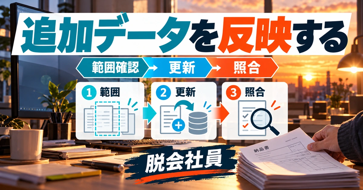参照範囲の確認から更新・照合へ進む説明用イメージ