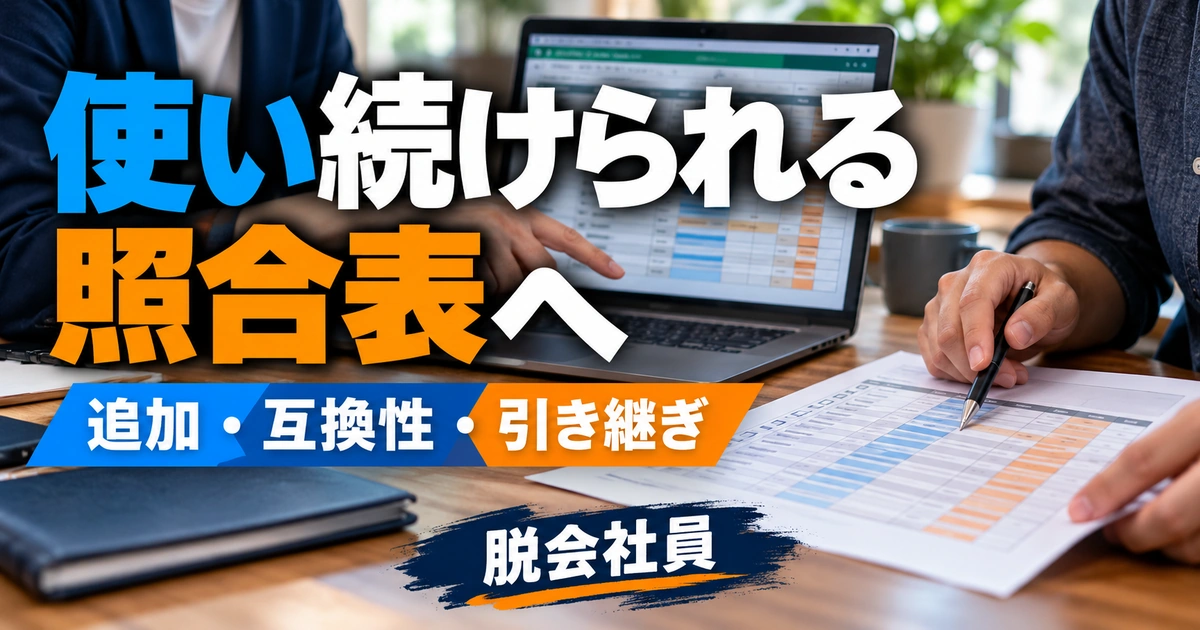 使い続けられる照合表へを示す説明用イメージ