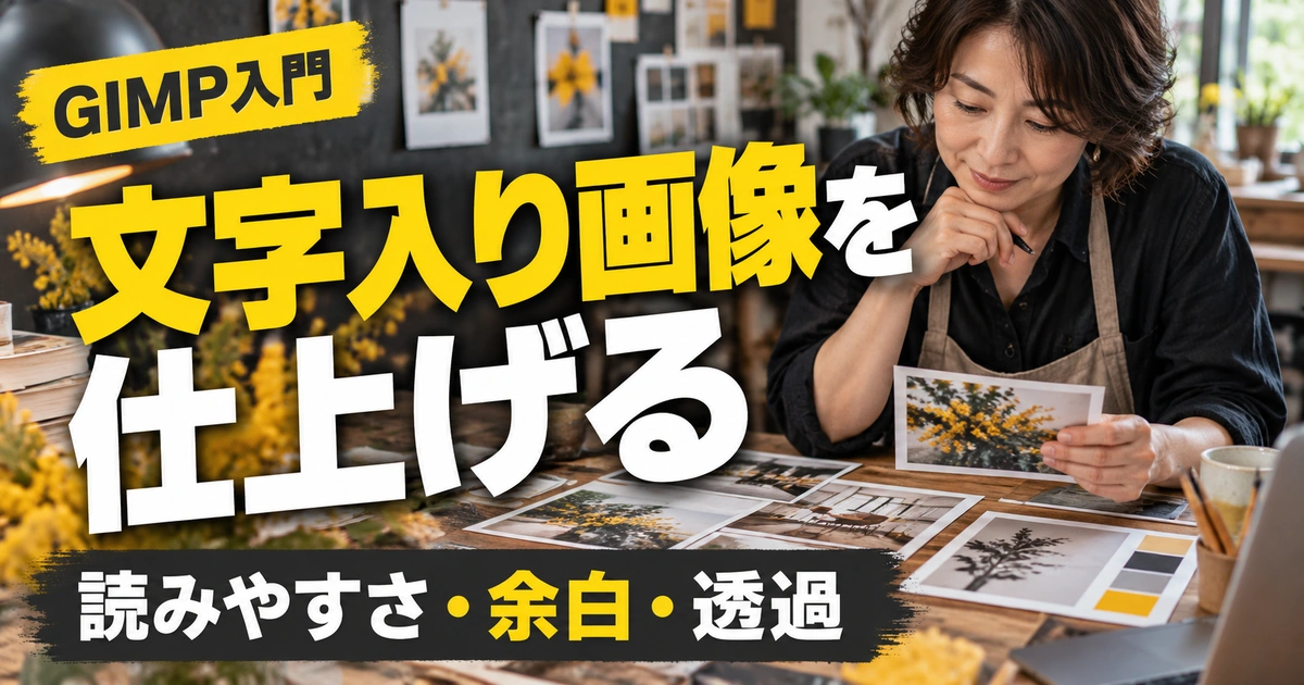 文字入り画像を仕上げる|配置・読みやすさ・透過の確認(説明用生成イメージ)