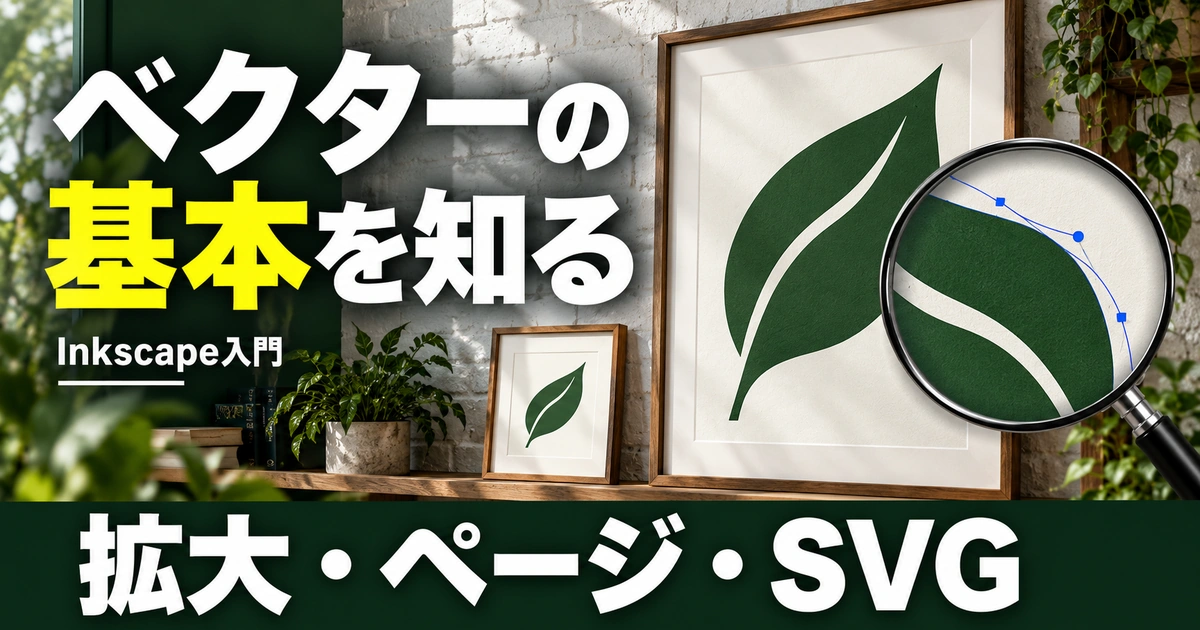 Inkscapeを始める|ベクター・ページ・保存の基本(説明用生成イメージ)