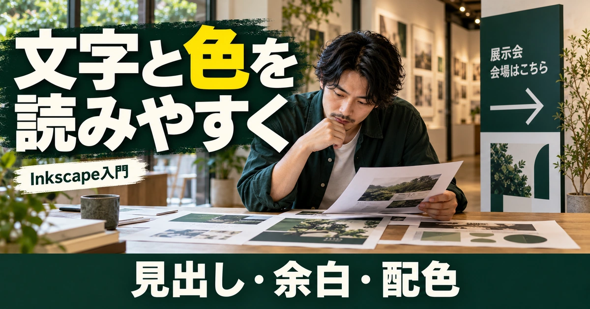 文字と色を整える|小さくても読めるSVGへ仕上げる(説明用生成イメージ)