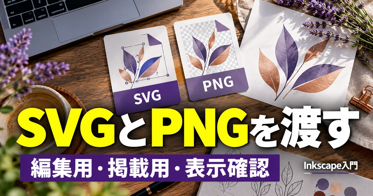 SVGとPNGを渡す|書き出し・表示差・修正用データの確認(説明用生成イメージ)