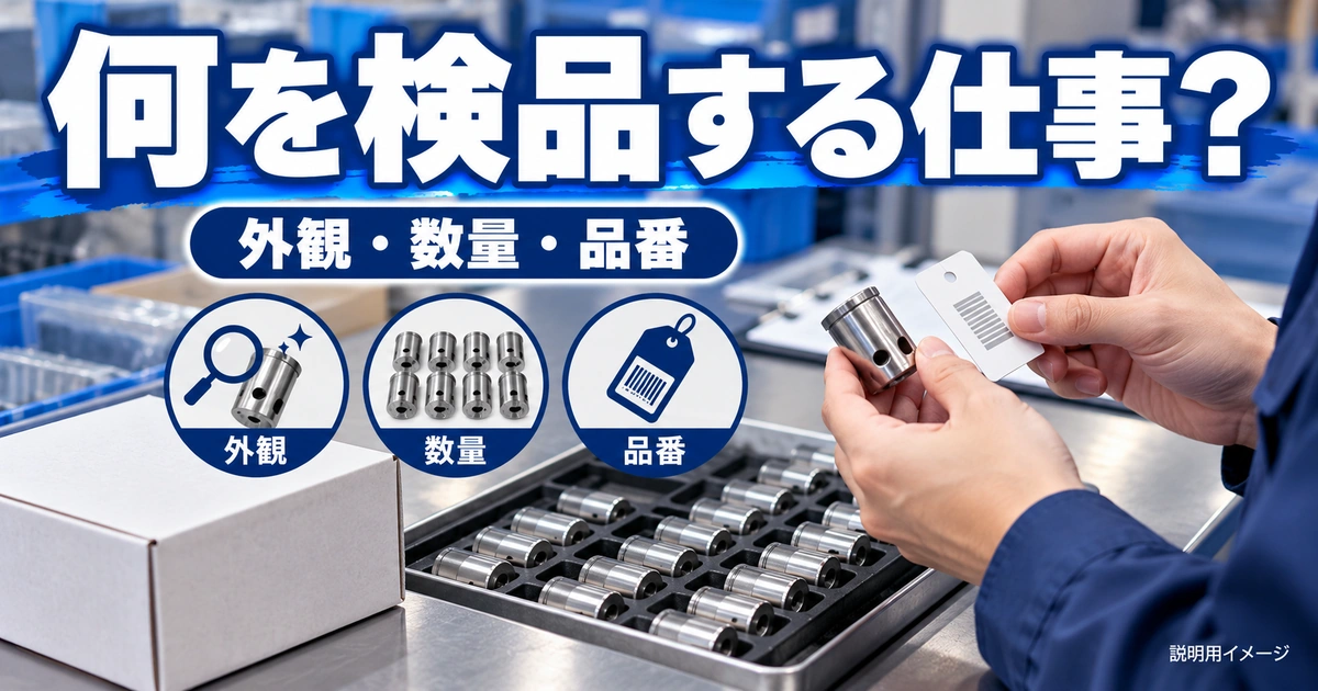 検品バイトの仕事内容は、確認する対象と基準で変わるを説明する生成イメージ