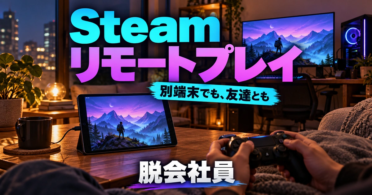 Steam リモートプレイを示す説明用イメージ