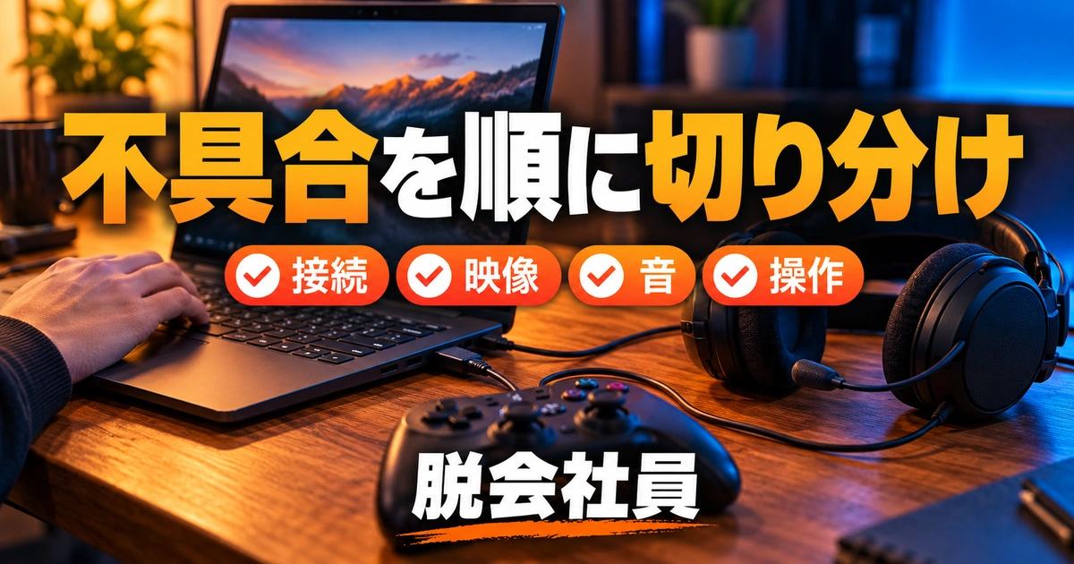 不具合を順に切り分けを示す説明用イメージ