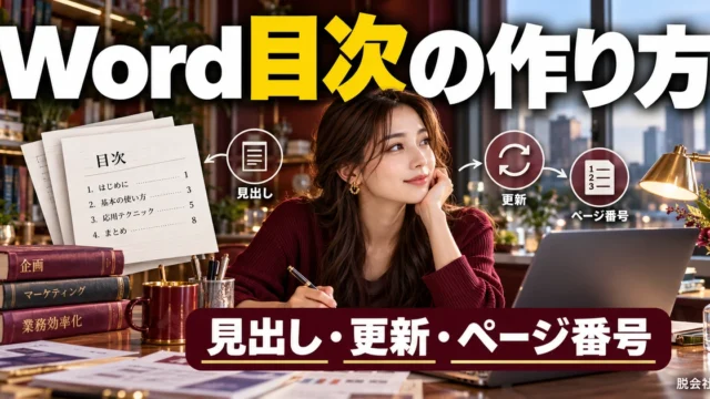 Word目次の作り方｜見出し設定・更新・ページずれの直し方（説明用生成イメージ）