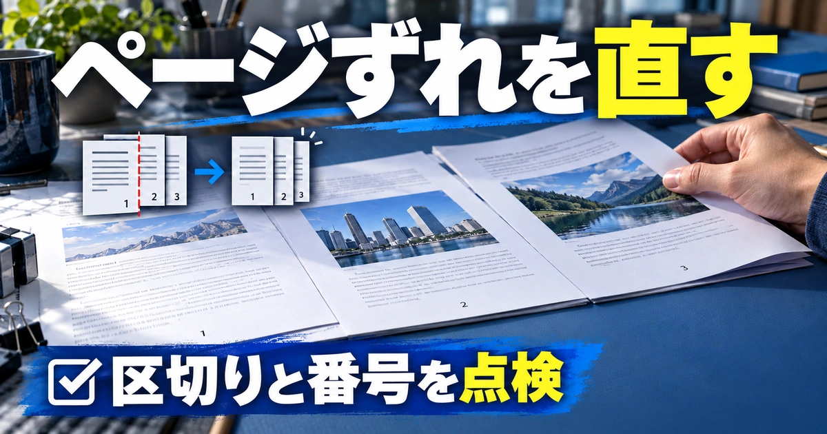 ページ番号と目次がずれる原因を直す(説明用生成イメージ)