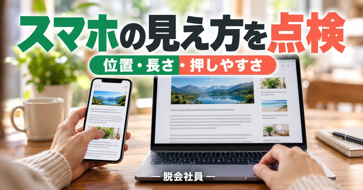 スマホの見え方を点検を示す説明用イメージ