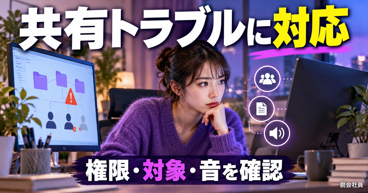見えない・音が出ないときに切り分ける(説明用生成イメージ)