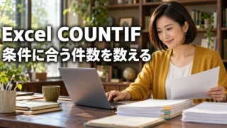 COUNTIFで条件に合う件数を数える事務担当者の説明用生成画像
