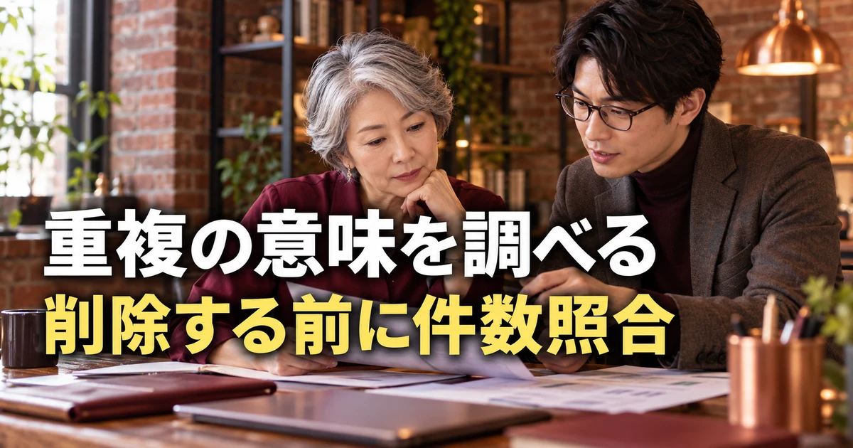 重複したIDの意味と件数を照合する説明用生成画像
