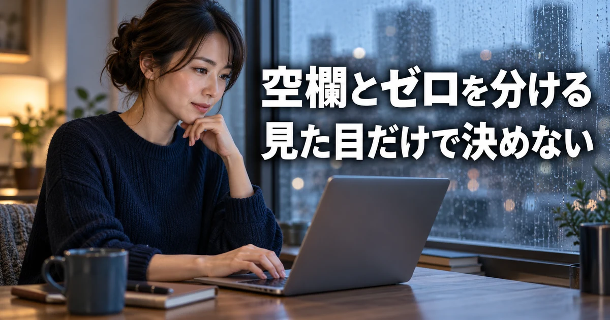 空欄とゼロを区別して元のセルを点検する説明用生成画像