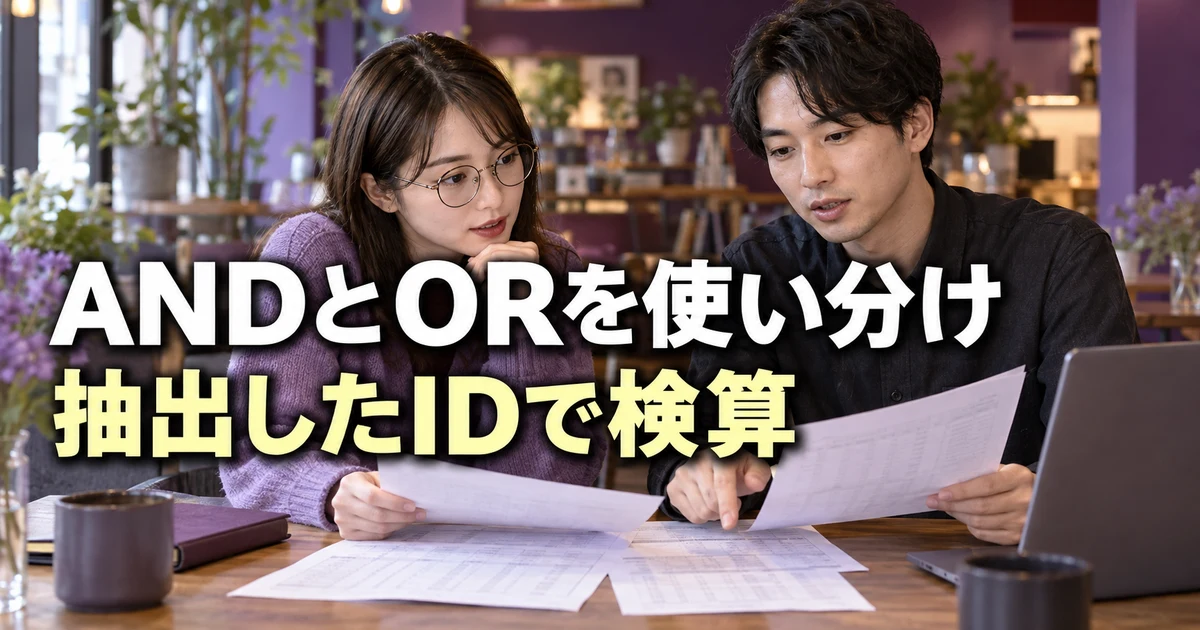 AND条件とOR条件の抽出IDを検算する説明用生成画像