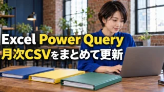 月次CSVをPower Queryで取り込む事務担当者の説明用生成画像