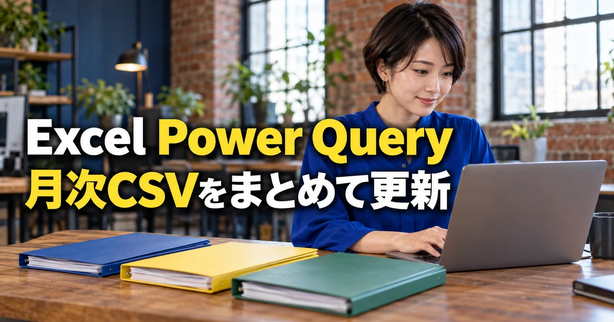 月次CSVをPower Queryで取り込む事務担当者の説明用生成画像