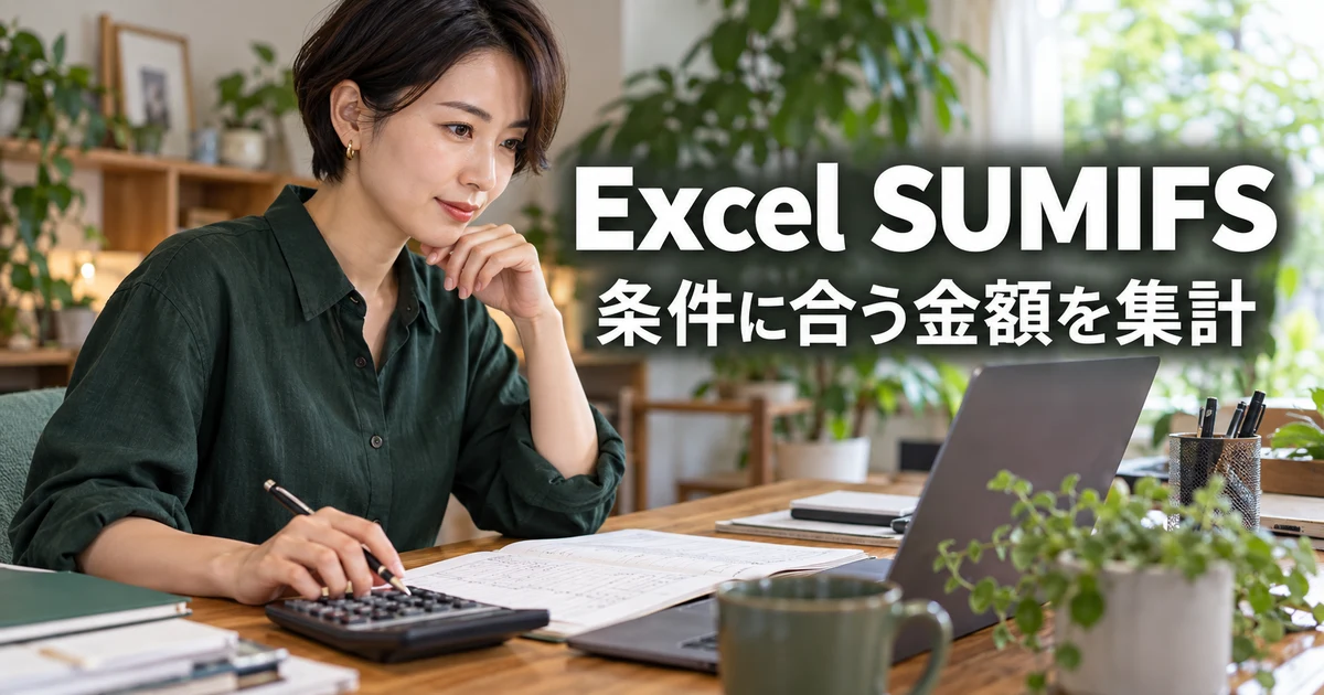 Excel SUMIFSを説明する生成イメージ