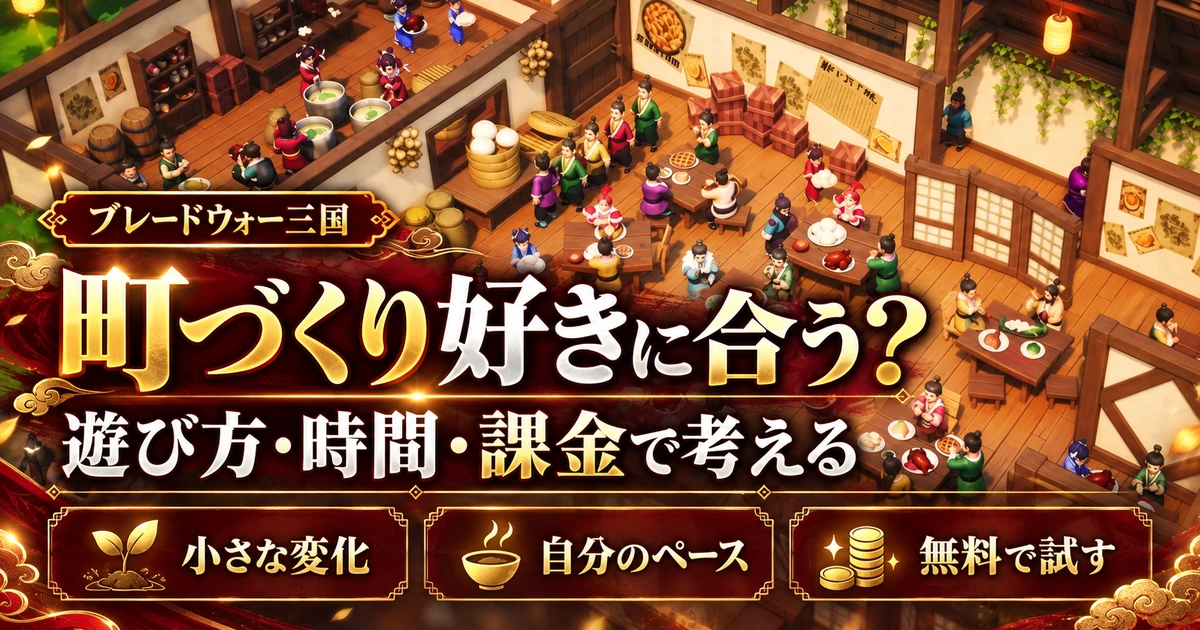 ブレードウォー三国の住民の暮らしと遊び方・時間・課金の比較