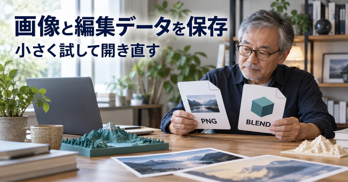 画像と編集データを保存(小さく試して開き直す)の説明用生成画像